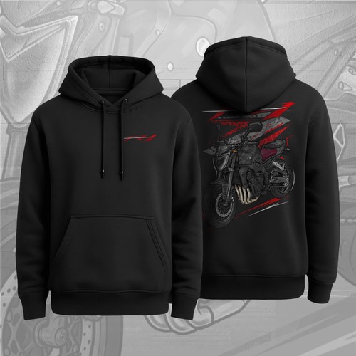 Felpa con cappuccio moto